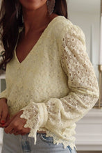 Load image into Gallery viewer, Lace Detail V-Neck Long Sleeve Blouse