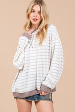 Load image into Gallery viewer, Ces Femme Striped Round Neck Drop Shoulder Sweatshirt