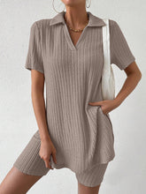 Load image into Gallery viewer, Johnny Collar Short Sleeve Top and Shorts Set