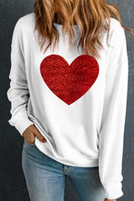Load image into Gallery viewer, Valentine’s Day Heart Round Neck Long Sleeve Sweatshirt