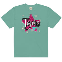 Load image into Gallery viewer, Glitter Star Tigers Comfort Colors garment-dyed heavyweight t-shirt