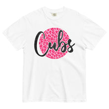 Load image into Gallery viewer, Cubs Leopard Pink Comfort Colors garment-dyed heavyweight t-shirt