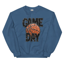 Load image into Gallery viewer, Basketball Faux Glitter Game Day Unisex Sweatshirt
