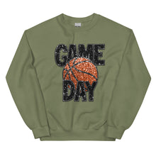 Load image into Gallery viewer, Basketball Faux Glitter Game Day Unisex Sweatshirt