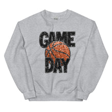Load image into Gallery viewer, Basketball Faux Glitter Game Day Unisex Sweatshirt
