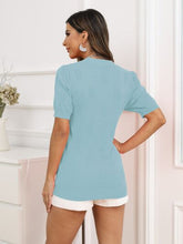 Load image into Gallery viewer, V-Neck Short Sleeve Knit Top