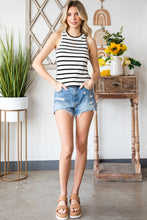 Load image into Gallery viewer, Striped Ribbed Round Neck Tank