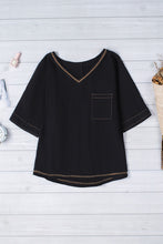 Load image into Gallery viewer, Textured V-Neck Half Sleeve Blouse