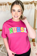 Load image into Gallery viewer, Nurse Color Block Letter T-Shirt