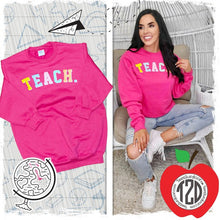 Load image into Gallery viewer, Teach Color Block Letter Sweatshirt