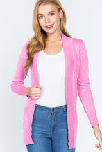 Load image into Gallery viewer, ACTIVE BASIC Ribbed Trim Open Front Cardigan