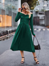 Load image into Gallery viewer, Ruched Off-Shoulder Midi Dress