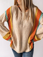 Load image into Gallery viewer, Striped Round Neck Long Sleeve Sweater