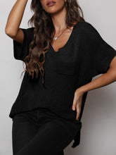 Load image into Gallery viewer, V-Neck Slit High-Low Knit Top