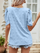 Load image into Gallery viewer, Swiss Dot Short Puff Sleeve Top