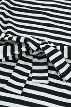 Load image into Gallery viewer, Striped Tie-Waist Frill Trim V-Neck Dress