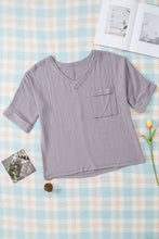 Load image into Gallery viewer, Textured V-Neck Half Sleeve Blouse
