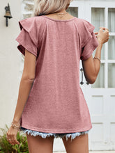 Load image into Gallery viewer, Layered Flutter Sleeve V-Neck Top