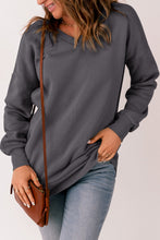 Load image into Gallery viewer, V-Neck Dropped Shoulder Sweatshirt