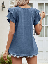 Load image into Gallery viewer, Layered Flutter Sleeve V-Neck Top
