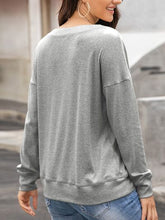 Load image into Gallery viewer, Quarter Button Dropped Shoulder Blouse