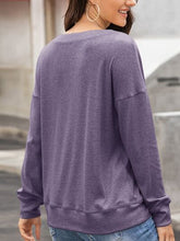 Load image into Gallery viewer, Quarter Button Dropped Shoulder Blouse