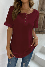 Load image into Gallery viewer, Cuffed Sleeve Henley Top