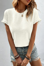 Load image into Gallery viewer, Textured Round Neck Short Sleeve Top
