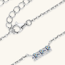 Load image into Gallery viewer, 925 Sterling Silver Inlaid Moissanite Bar Necklace