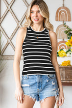 Load image into Gallery viewer, Striped Ribbed Round Neck Tank
