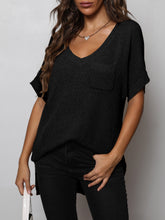 Load image into Gallery viewer, V-Neck Slit High-Low Knit Top
