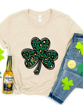 Load image into Gallery viewer, Lucky Clover Round Neck Short Sleeve T-Shirt