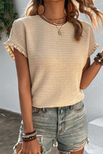Load image into Gallery viewer, Textured Round Neck Short Sleeve Top