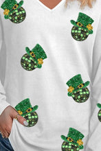 Load image into Gallery viewer, Sequin V-Neck Long Sleeve T-Shirt
