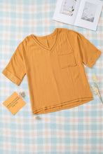 Load image into Gallery viewer, Textured V-Neck Half Sleeve Blouse
