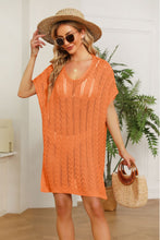 Load image into Gallery viewer, Openwork Side Slit Knit Dress