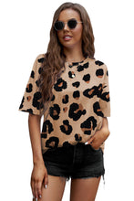 Load image into Gallery viewer, Animal Print Dropped Shoulder Round Neck T-Shirt