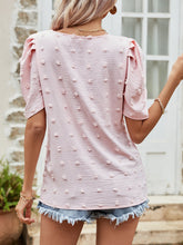 Load image into Gallery viewer, Swiss Dot Short Puff Sleeve Top