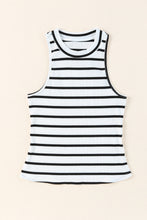 Load image into Gallery viewer, Striped Ribbed Round Neck Tank