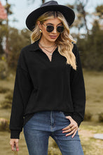Load image into Gallery viewer, Johnny Collar Dropped Shoulder Blouse