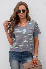 Load image into Gallery viewer, Leopard V-Neck Tee with Pocket