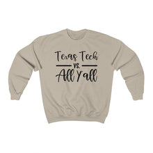 Load image into Gallery viewer, Texas Tech Vs. All Y'all Unisex Heavy Blend™ Crewneck Sweatshirt