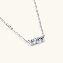 Load image into Gallery viewer, 925 Sterling Silver Inlaid Moissanite Bar Necklace