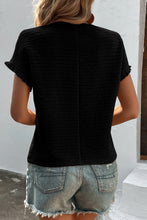 Load image into Gallery viewer, Textured Round Neck Short Sleeve Top