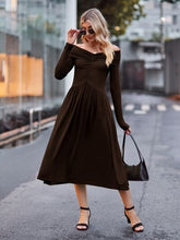 Load image into Gallery viewer, Ruched Off-Shoulder Midi Dress