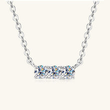 Load image into Gallery viewer, 925 Sterling Silver Inlaid Moissanite Bar Necklace