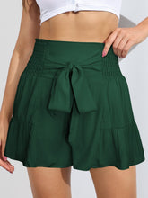 Load image into Gallery viewer, Smocked Tie-Front High-Rise Shorts