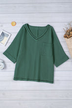 Load image into Gallery viewer, Textured V-Neck Half Sleeve Blouse