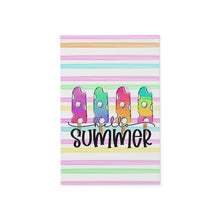 Load image into Gallery viewer, Hello Summer Whimsical Pastel Popsicles Porch Garden Banner Flag
