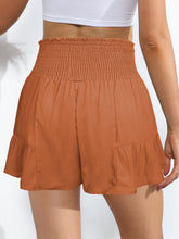 Load image into Gallery viewer, Smocked Tie-Front High-Rise Shorts